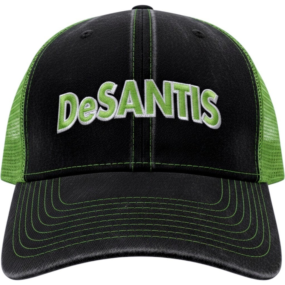 Pacific Headwear DeSantis Trane Trucker Hat OS Neon Green Black Mesh Snapback